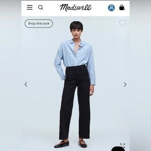 Madewell Perfect Vintage Wide Leg Jean in Black Rinse Wash in Women’s Size 27